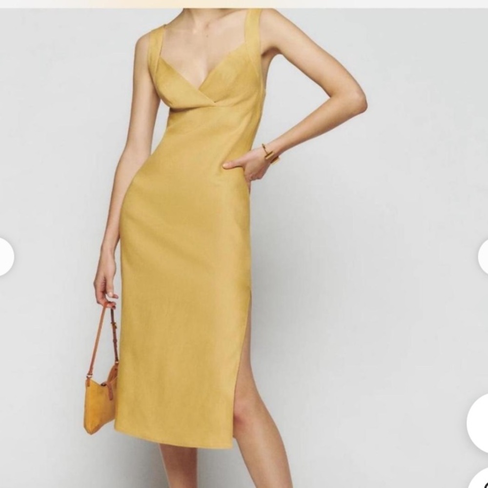 Reformation linen midi dress